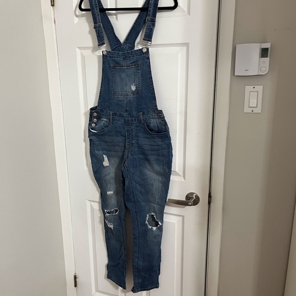 Denim overall distressed size 10 - Picture 1 of 7